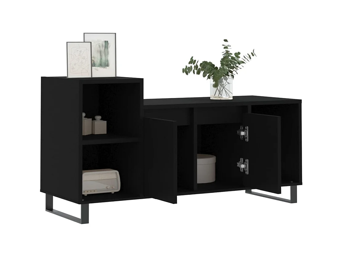 Schwarzer TV-Schrank 100x35x55 cm Holzwerkstoff