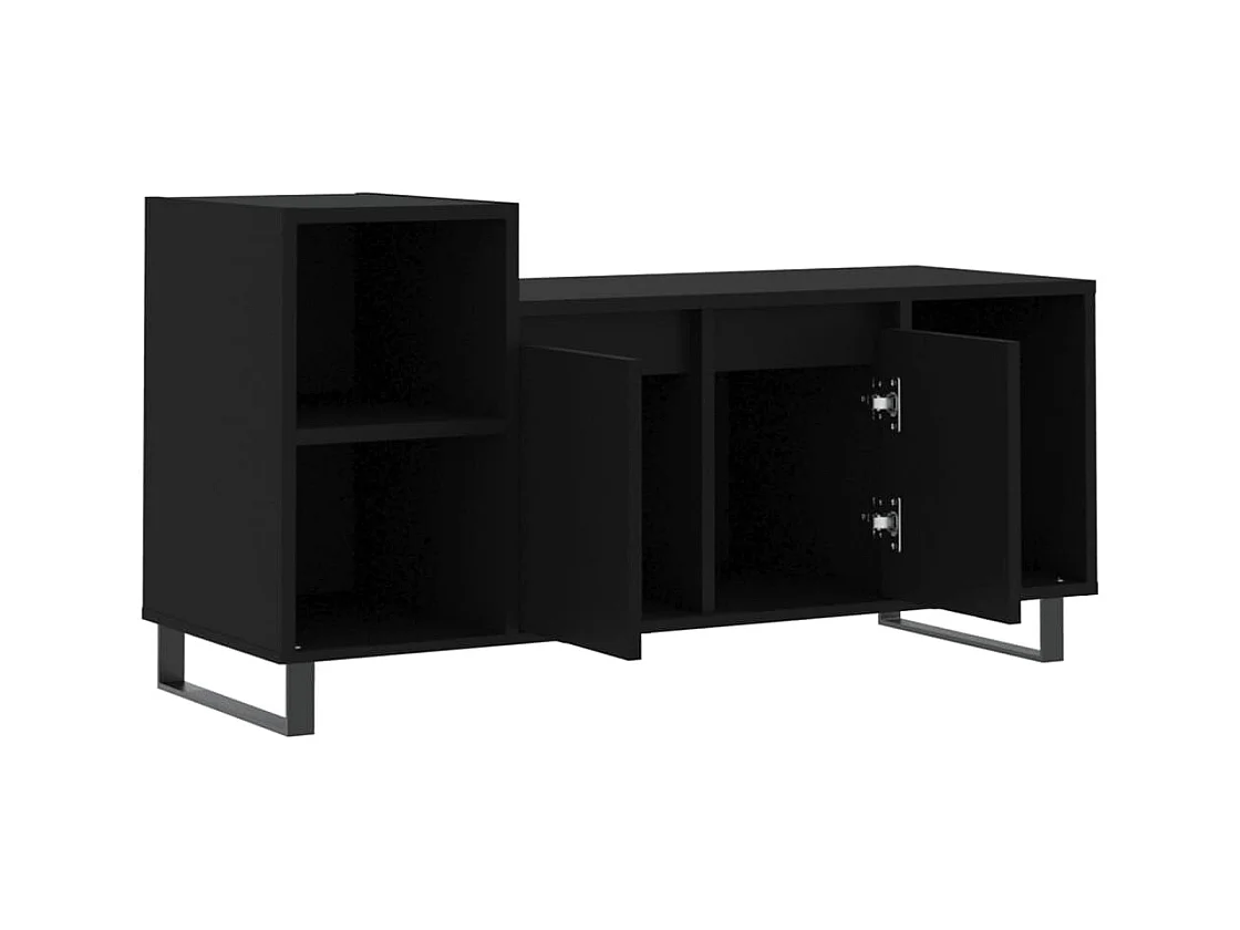 Schwarzer TV-Schrank 100x35x55 cm Holzwerkstoff