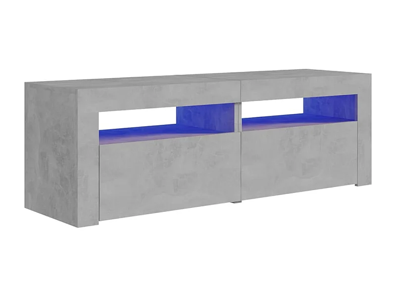 Betongrijs tv-meubel met ledverlichting 120x35x40 cm