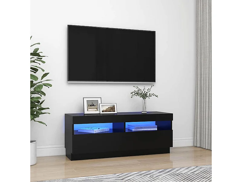 TV-meubel met LED-verlichting zwart 100x35x40 cm
