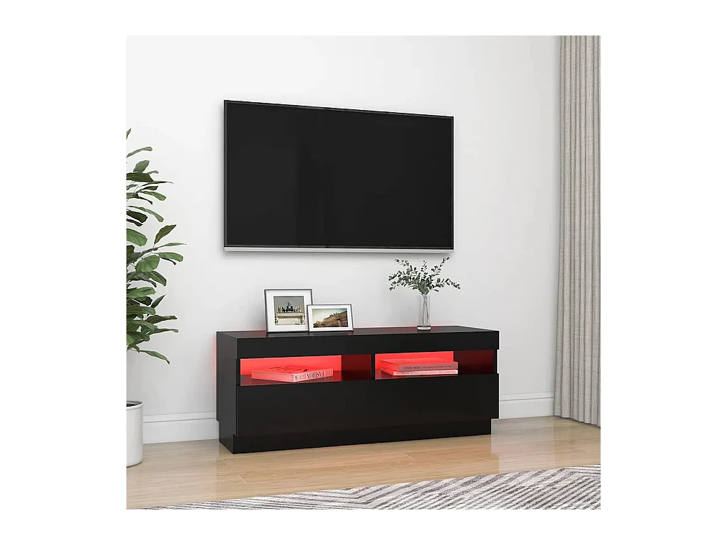 Mobile porta TV con luci LED nero 100x35x40 cm