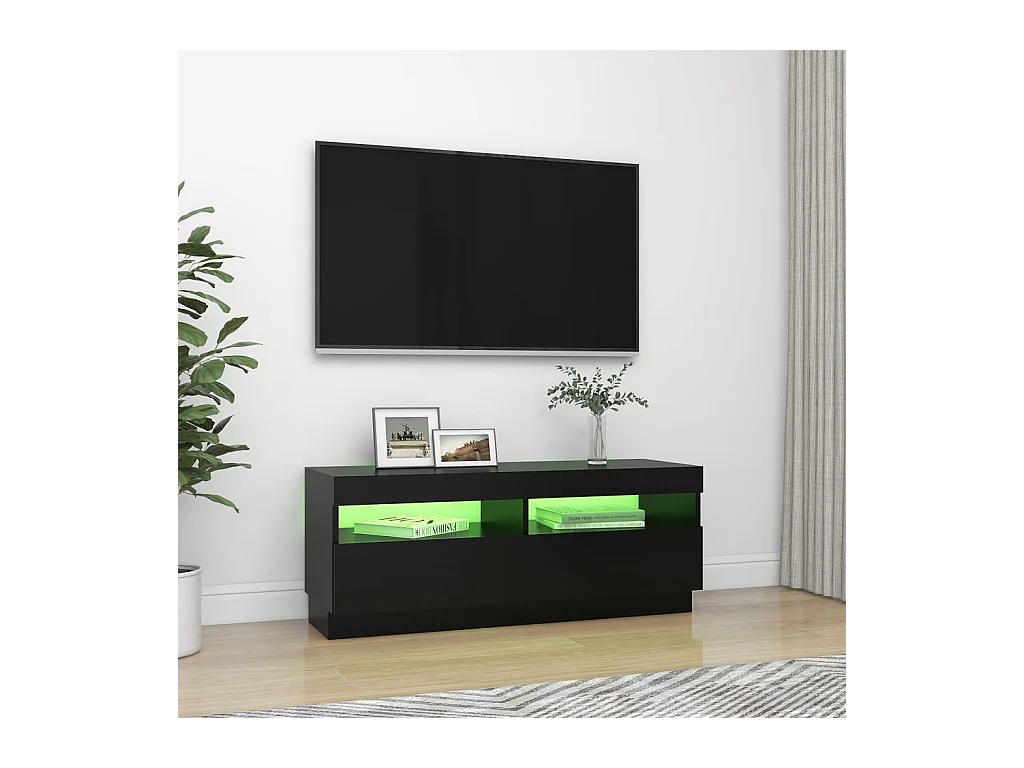 Mobile porta TV con luci LED nero 100x35x40 cm