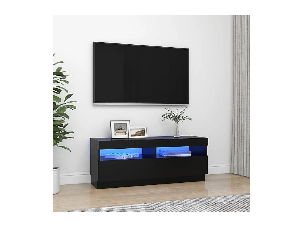 Meuble TV avec lumières LED noir 100x35x40 cm