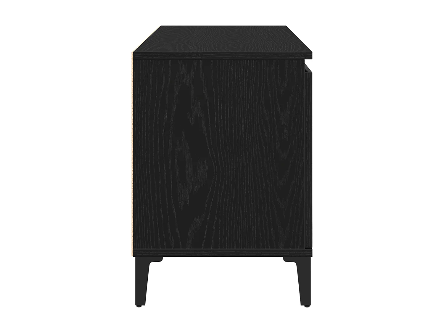Meuble TV Noir Chêne 102x35x50 cm en bois d'ingénierie