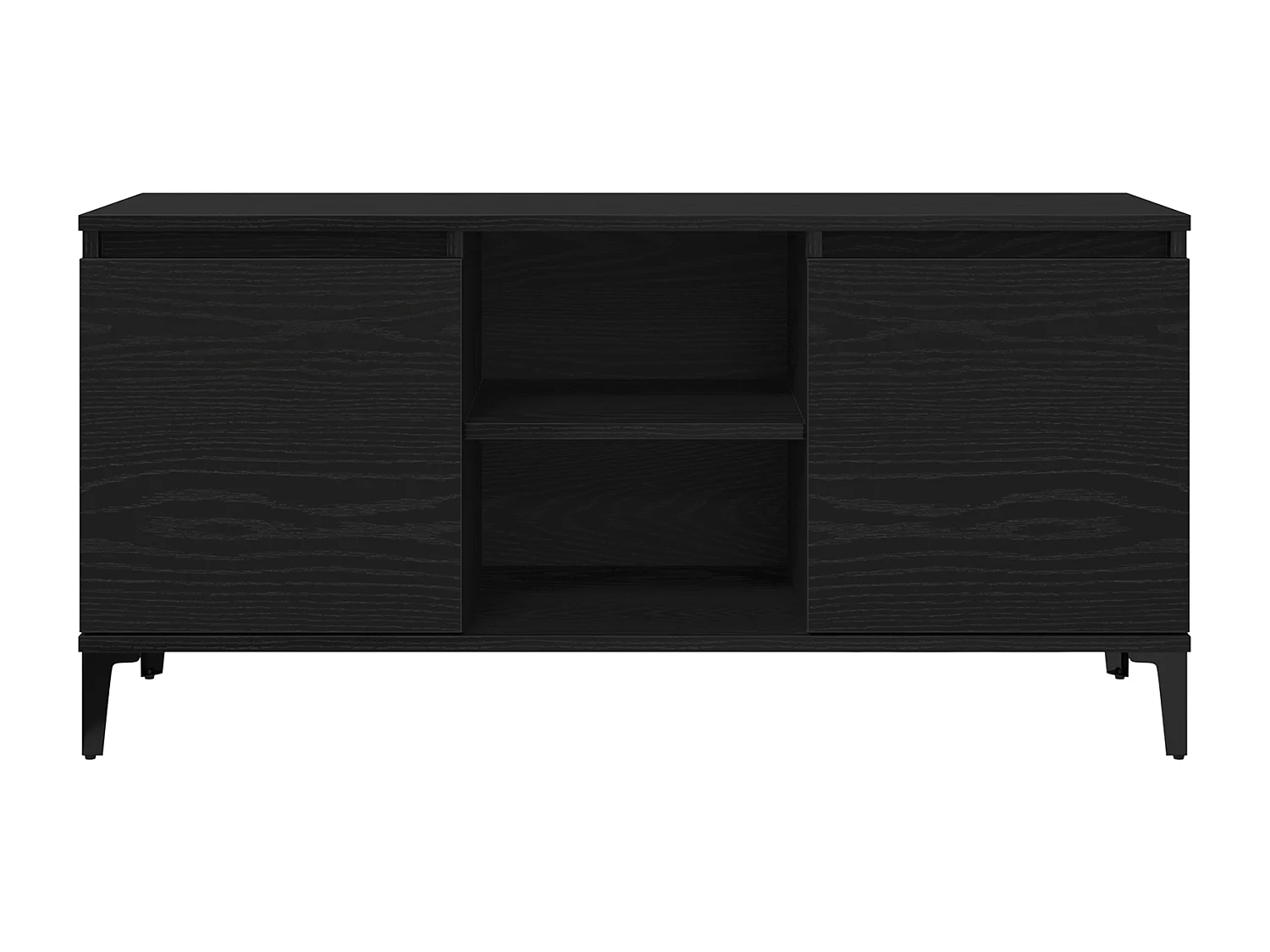 Meuble TV Noir Chêne 102x35x50 cm en bois d'ingénierie