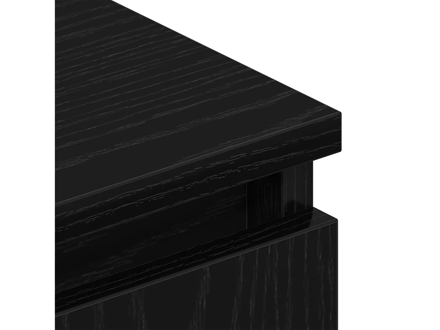 Meuble TV Noir Chêne 102x35x50 cm en bois d'ingénierie