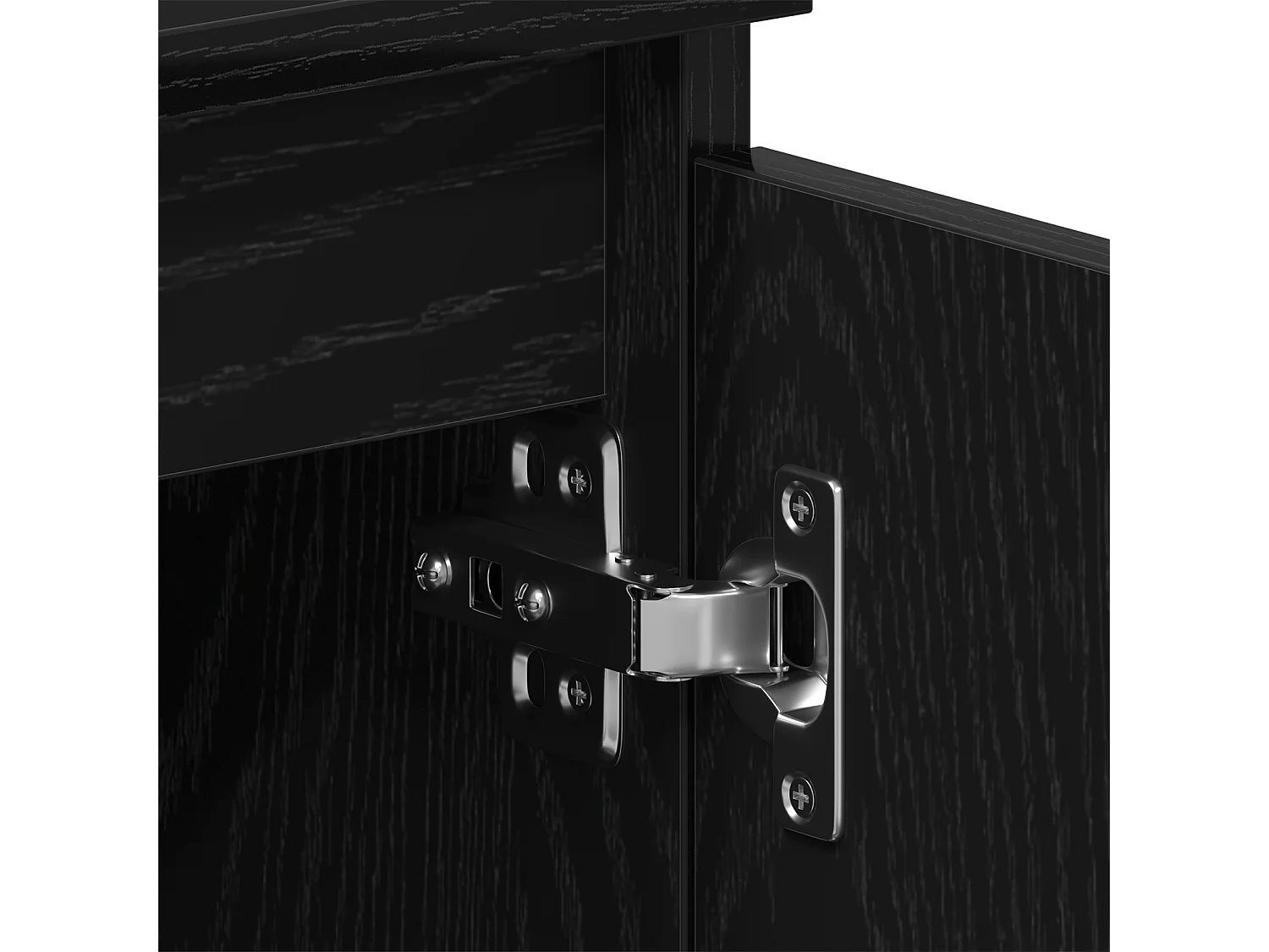 Meuble TV Noir Chêne 102x35x50 cm en bois d'ingénierie