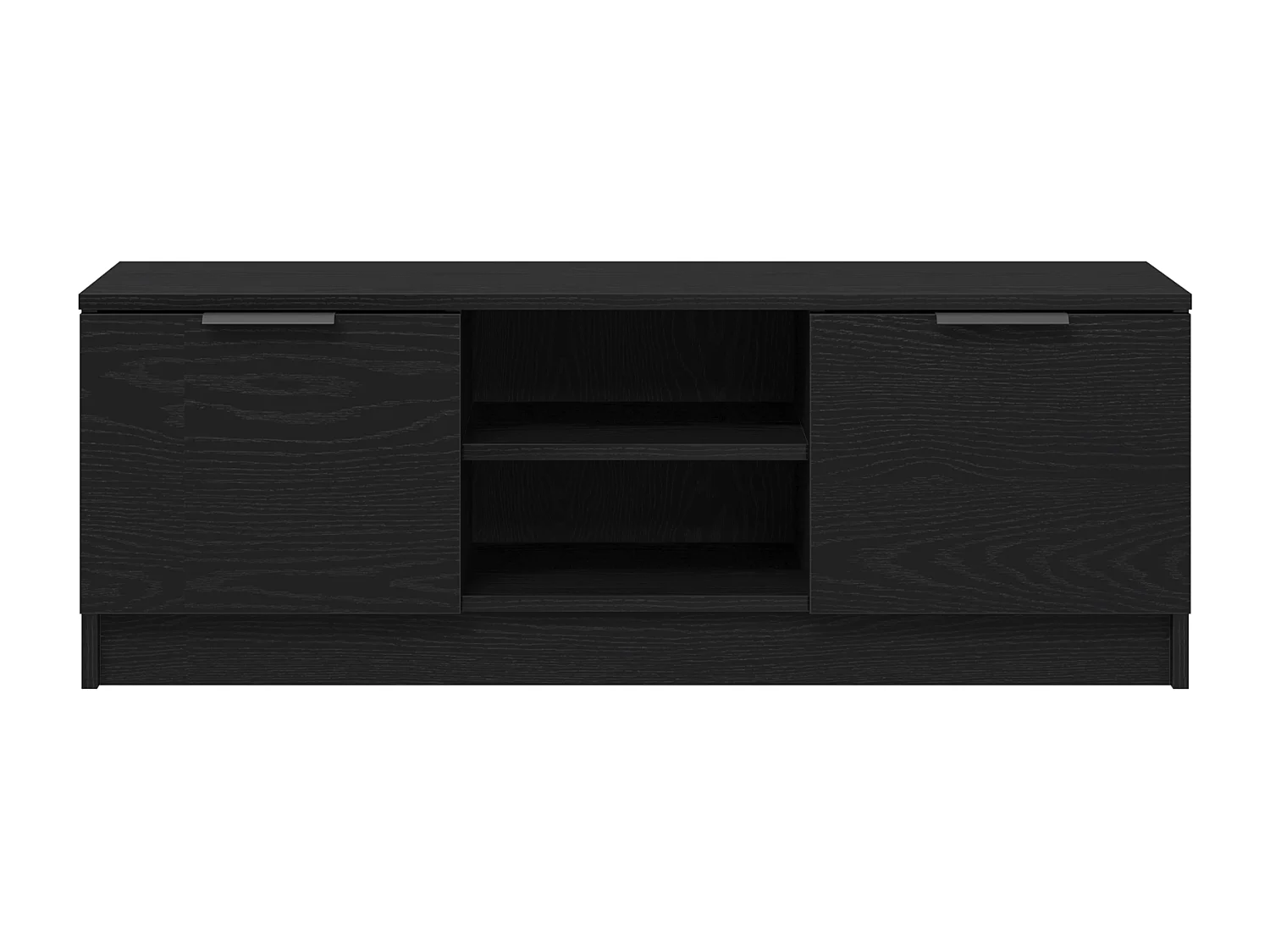 Meuble TV Noir Chêne 102x35x36,5 cm Bois d'ingénierie