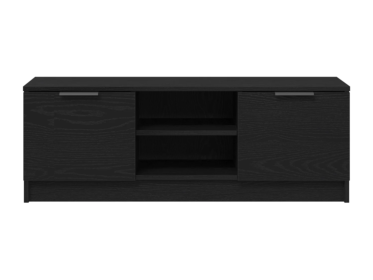 Meuble TV Noir Chêne 102x35x36,5 cm Bois d'ingénierie