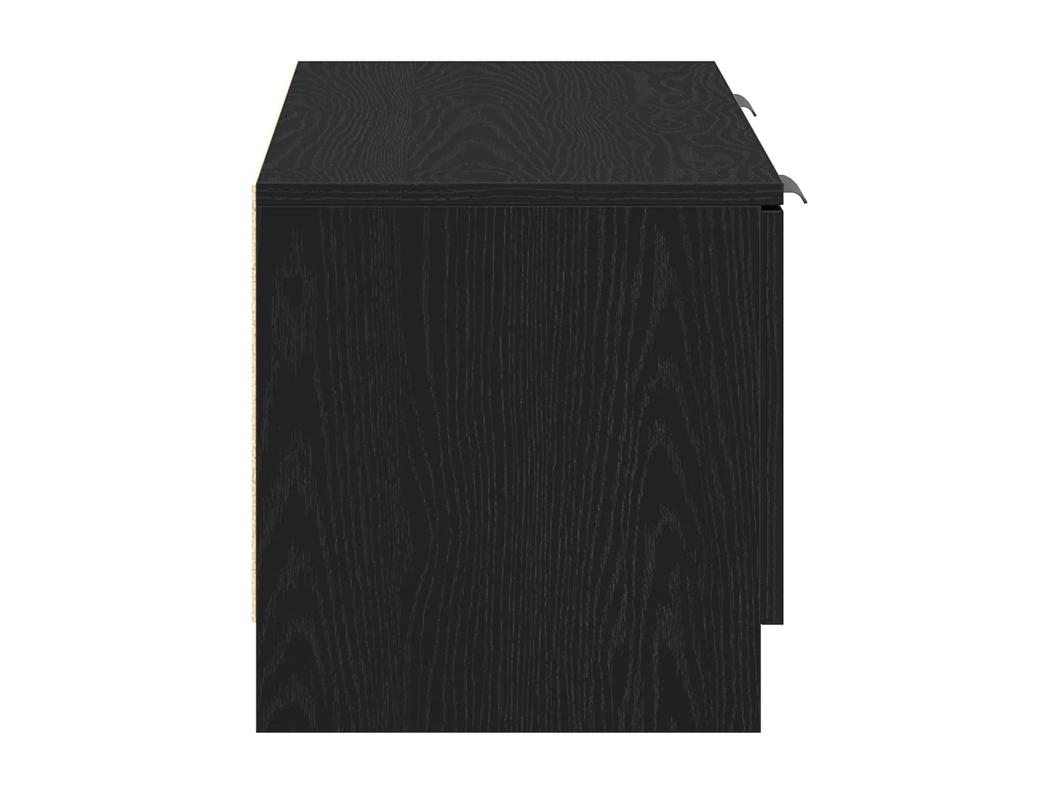 Meuble TV Noir Chêne 102x35x36,5 cm Bois d'ingénierie