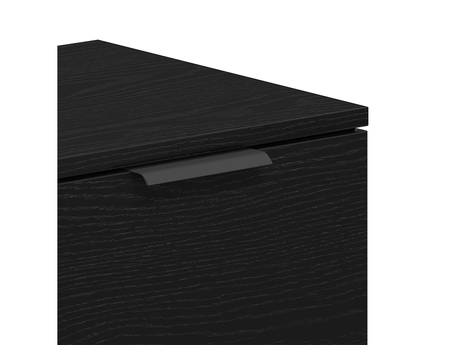 Meuble TV Noir Chêne 102x35x36,5 cm Bois d'ingénierie