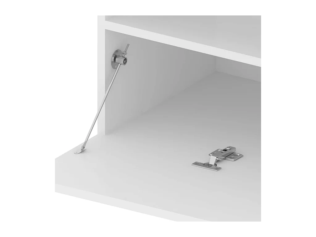 Meuble TV avec lumières LED Blanc brillant 75x35x40 cm