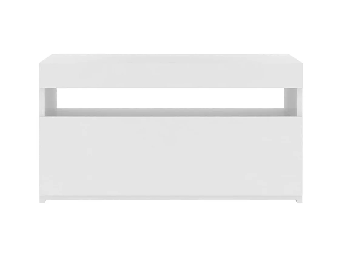 Meuble TV avec lumières LED Blanc brillant 75x35x40 cm