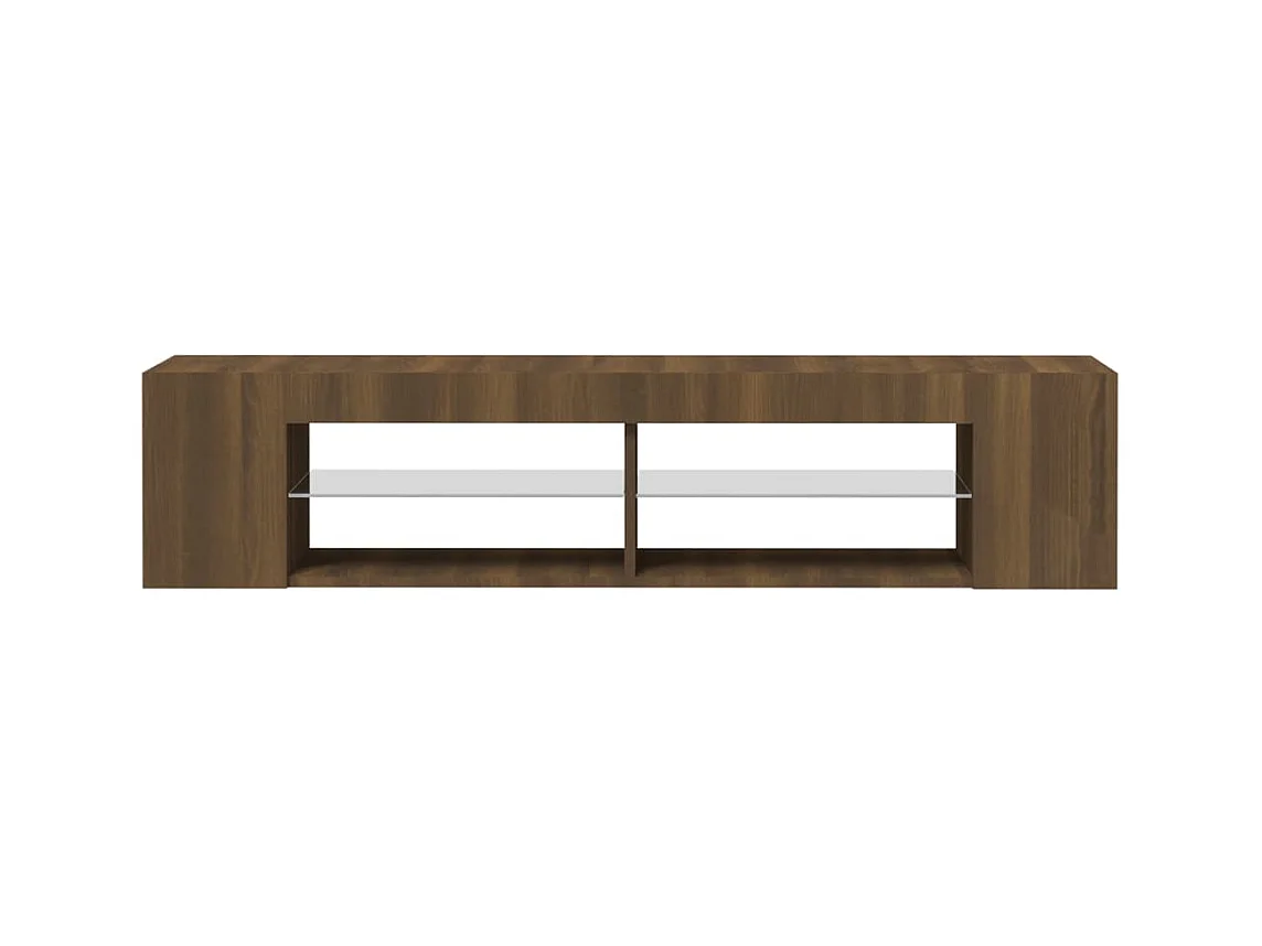 Mobile porta TV con luci LED rovere marrone 135x39x30 cm