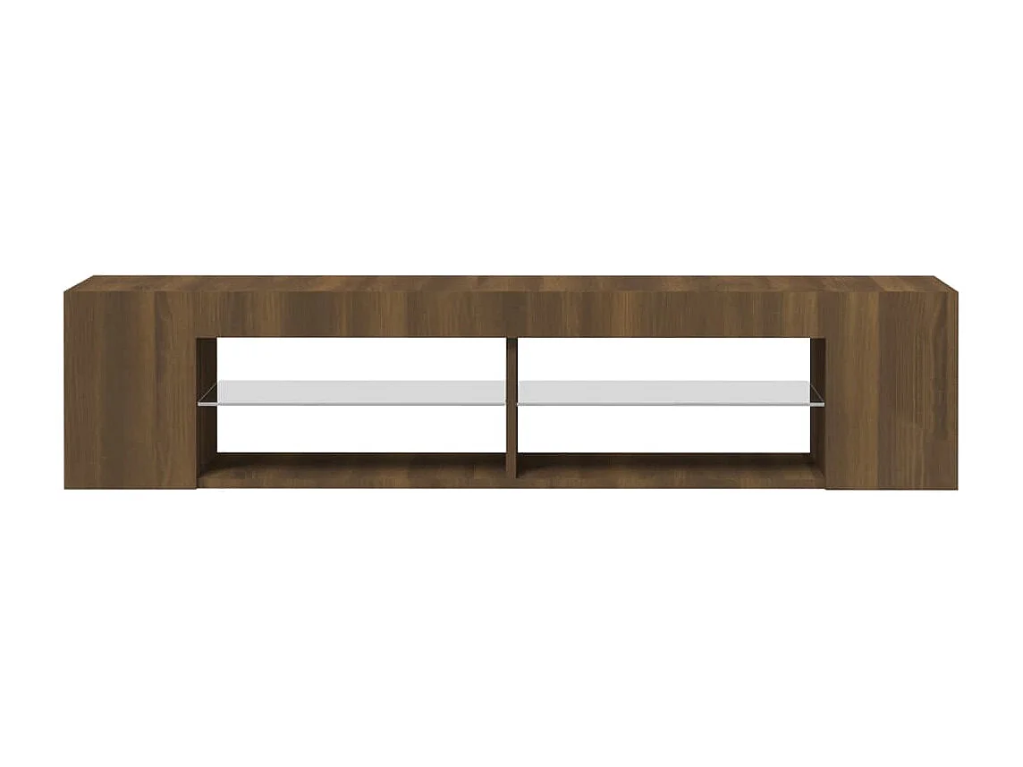 Mueble de TV con luces LED roble marrón 135x39x30 cm