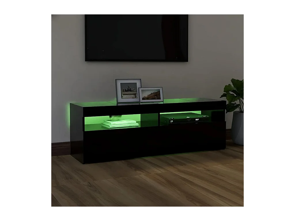 Meuble TV avec lumières LED noir 120x35x40 cm