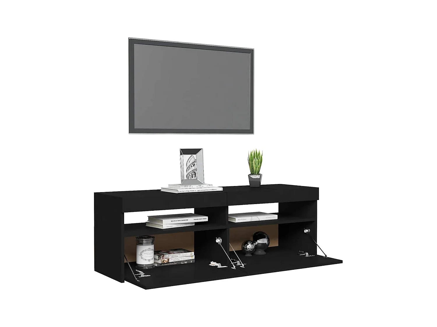 Meuble TV avec lumières LED noir 120x35x40 cm