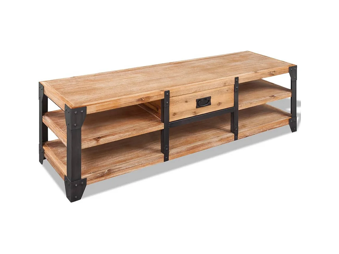Meuble TV 140x40x45 cm bois d'acacia massif