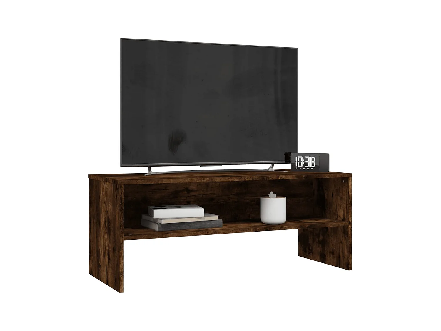 Meuble TV Chêne fumé 100x40x40 cm Bois d'ingénierie