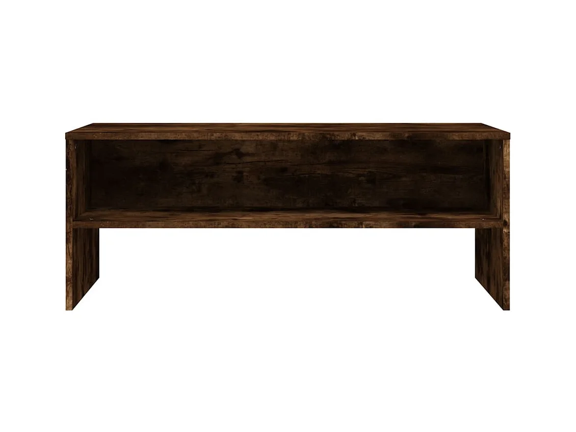 Meuble TV Chêne fumé 100x40x40 cm Bois d'ingénierie
