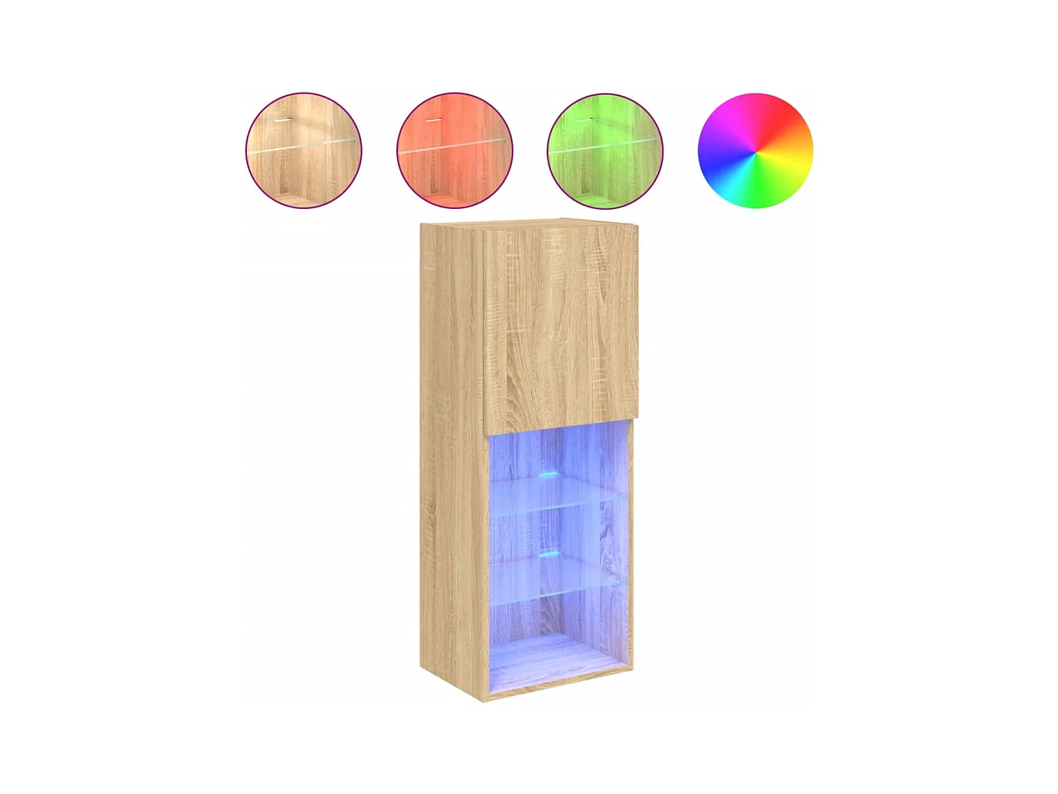 Meuble TV avec lumières LED chêne sonoma 40,5x30x102 cm