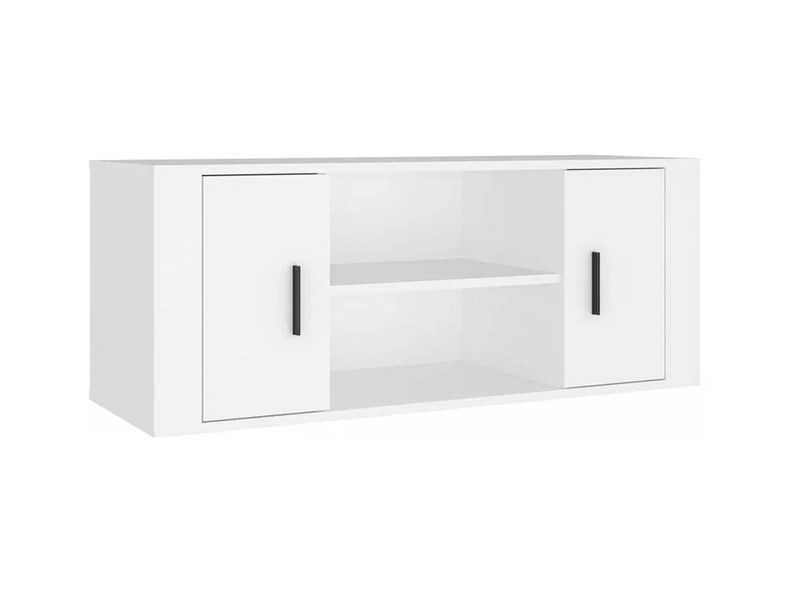 Meuble TV Blanc 100x35x40 cm Bois d'ingénierie