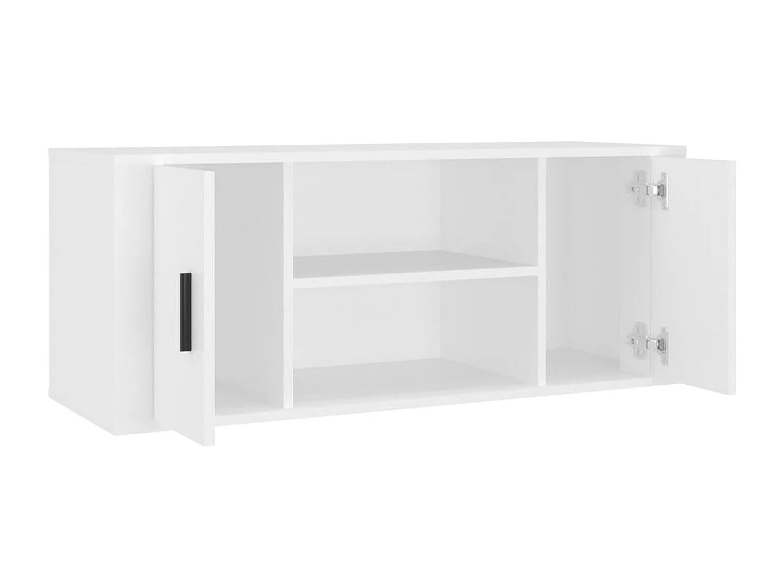 Meuble TV Blanc 100x35x40 cm Bois d'ingénierie