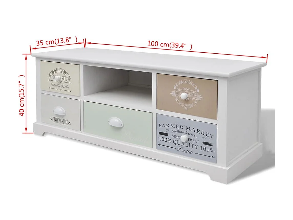 Mueble de TV estilo francés Madera