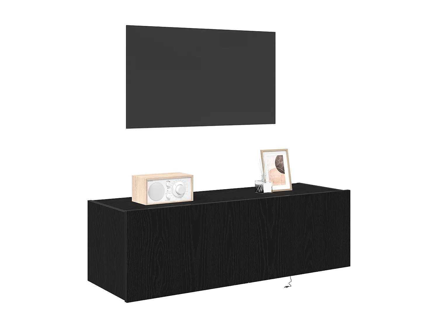 Mobile TV con illuminazione a LED Rovere nero 100x35x31 cm