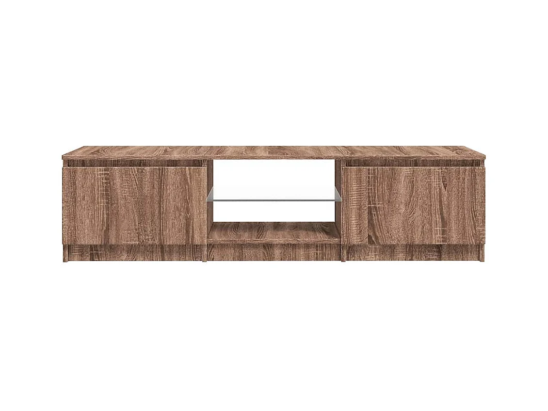 Meuble TV avec lumières LED Chêne marron 140x40x36 cm