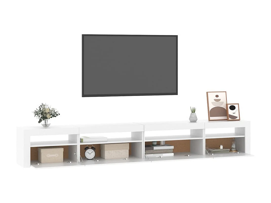 Mueble de TV con luces LED Blanco 270x35x40 cm