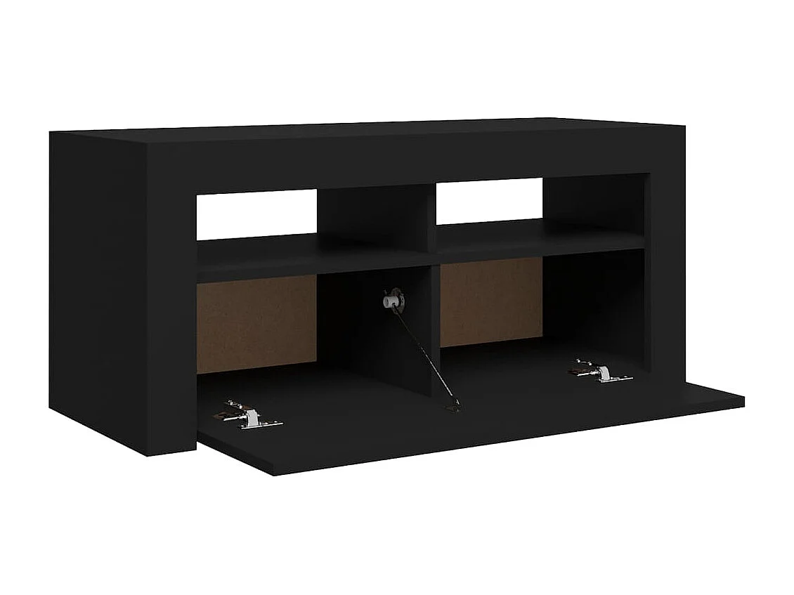 Meuble TV avec lumières LED noir 90x35x40 cm