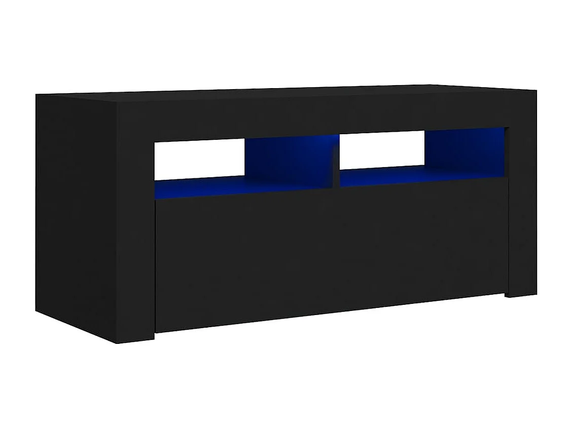 Mueble de TV con luces LED negro 90x35x40 cm