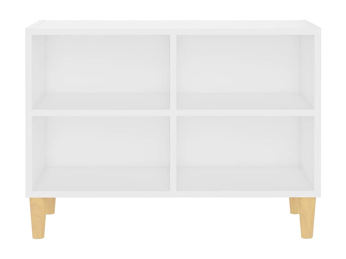 Meuble TV avec pieds en bois massif Blanc 69,5x30x50 cm