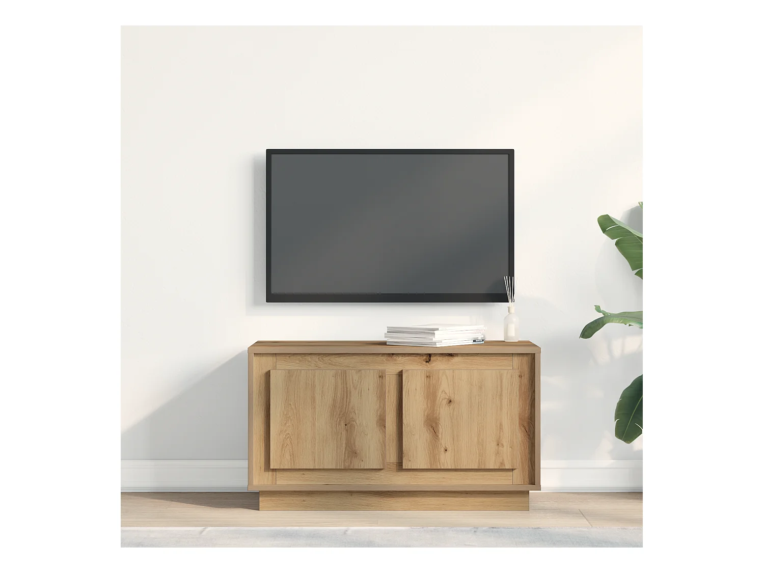 Handgemaakte eikenhouten tv-kast 80x35x45 cm van bewerkt hout