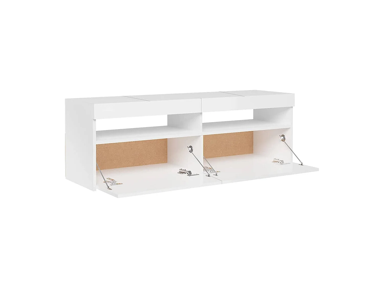 Meuble TV avec lumières LED blanc brillant 120x35x40 cm