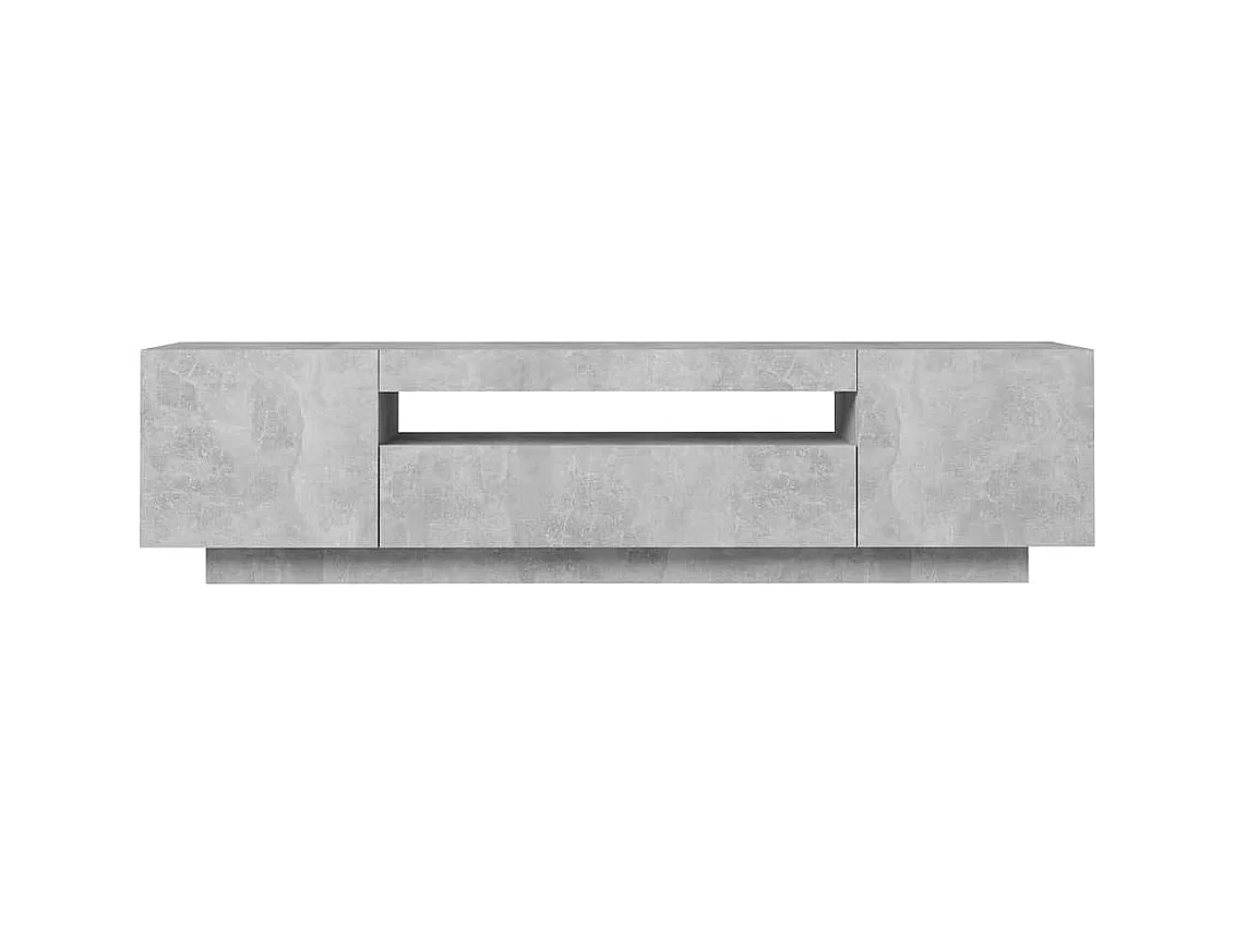Meuble TV avec lumières LED gris béton 160x35x40 cm