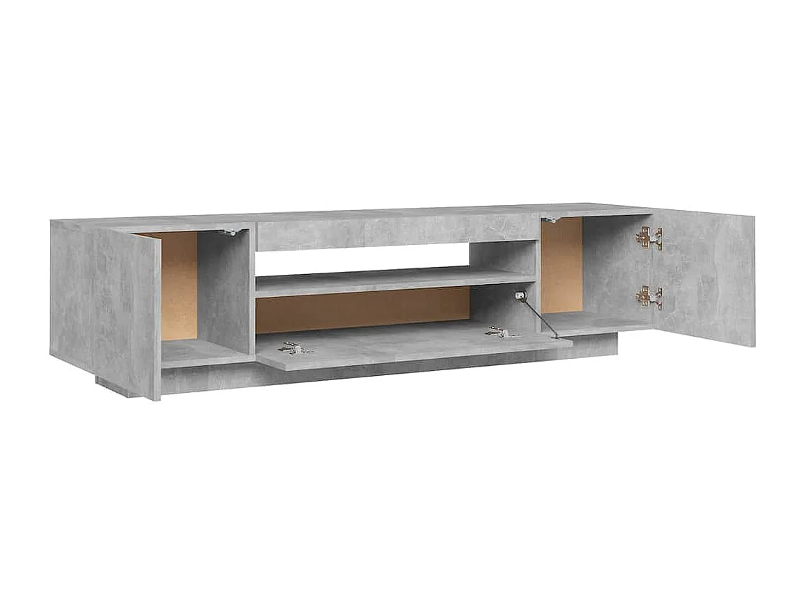 Mueble de TV gris hormigón con luces LED 160x35x40 cm