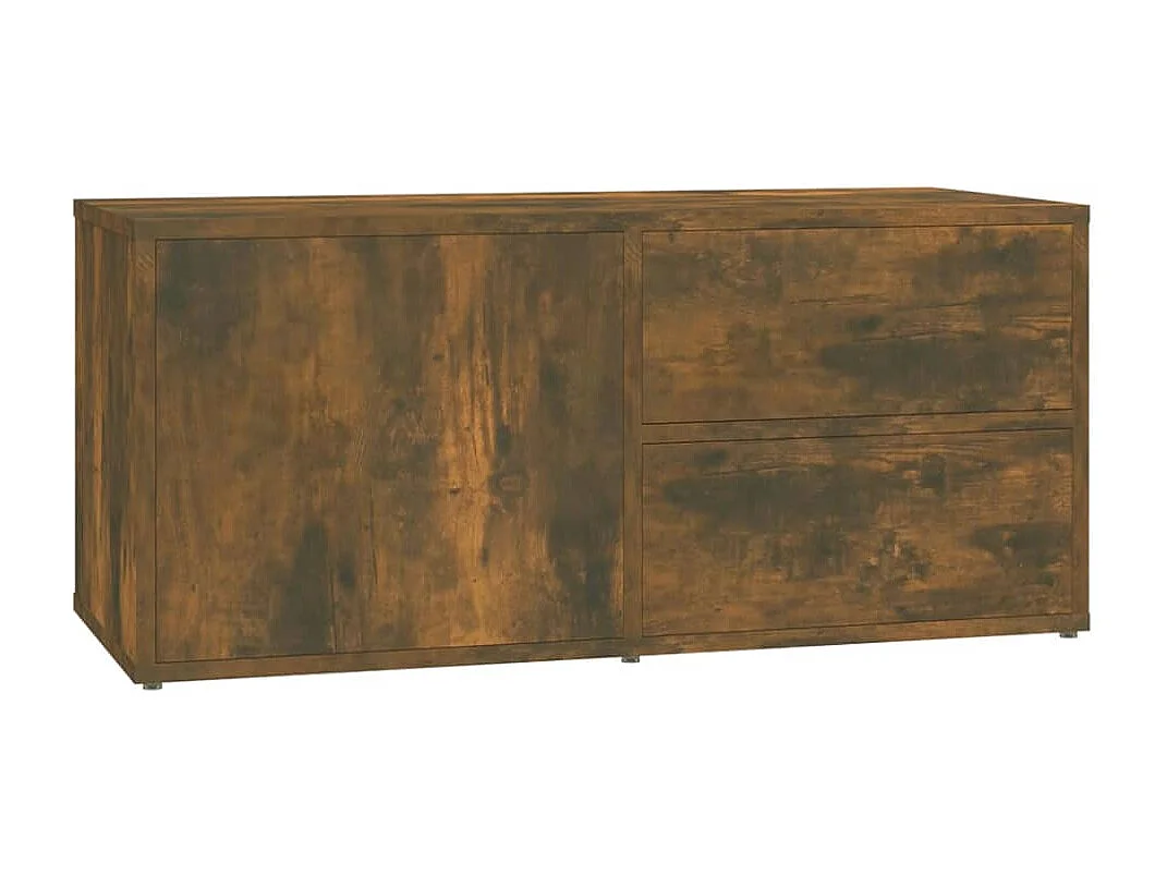Meuble TV Chêne fumé 80x34x36 cm Bois d'ingénierie