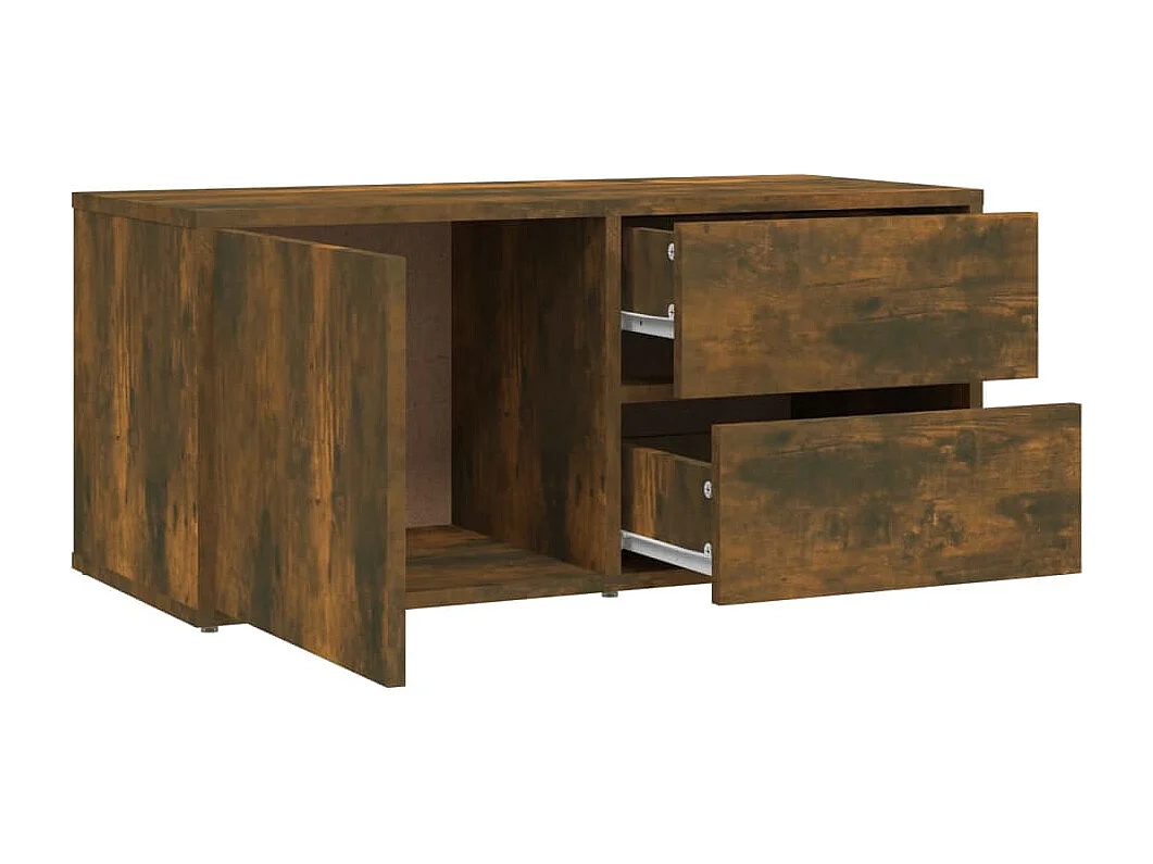 Meuble TV Chêne fumé 80x34x36 cm Bois d'ingénierie