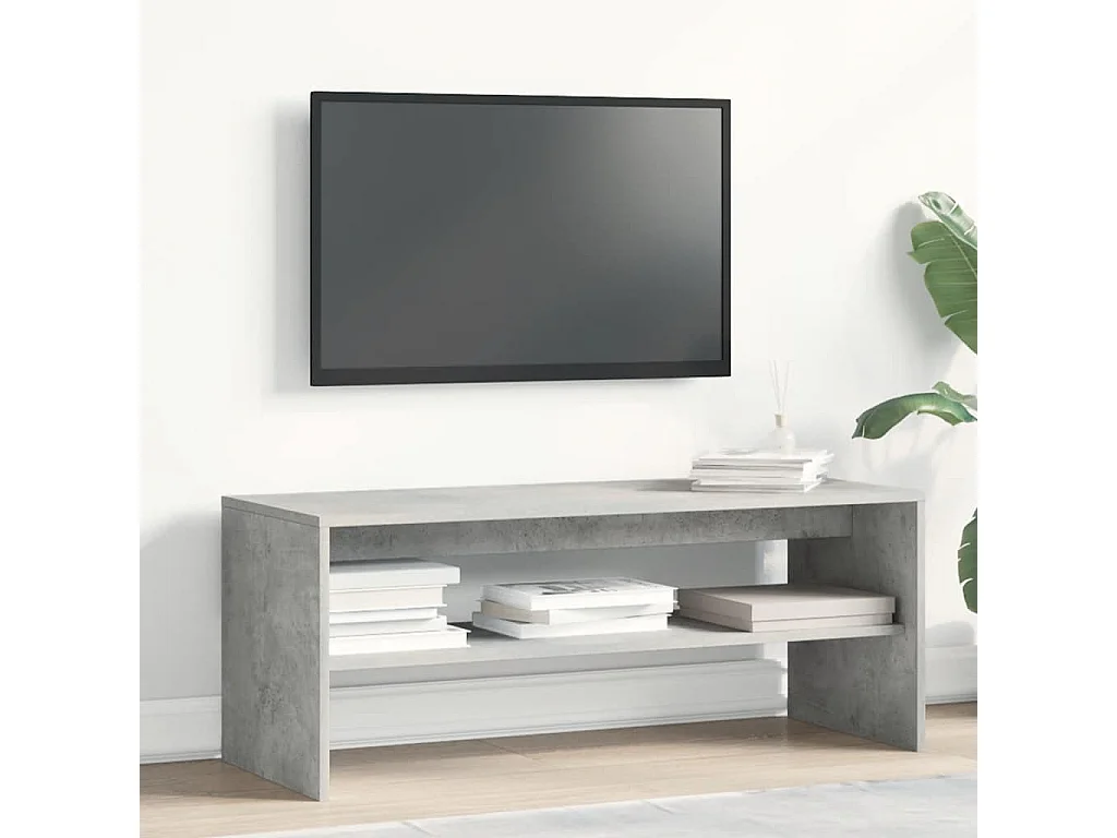 Meuble TV Gris béton 100 x 40 x 40 cm Aggloméré