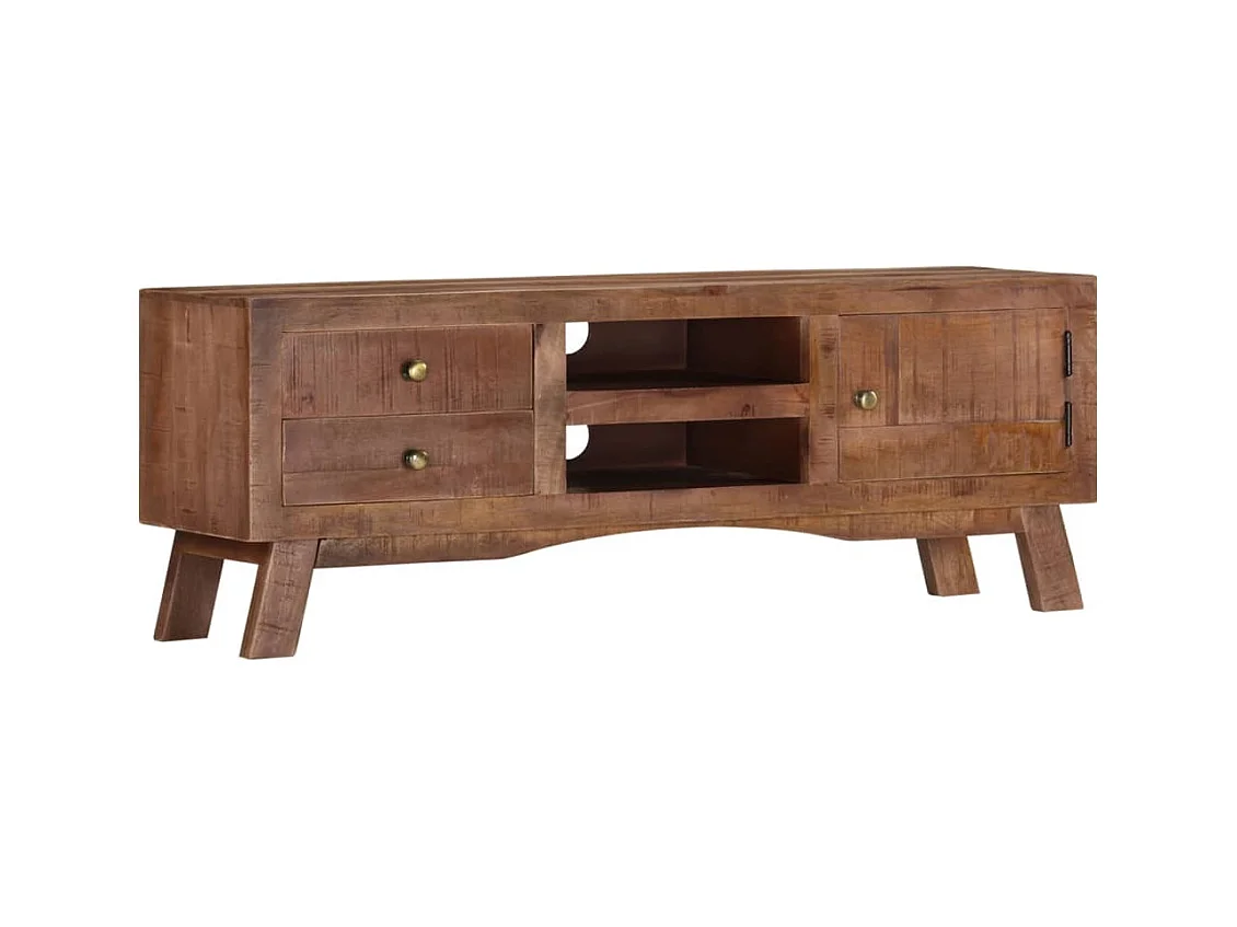 Meuble TV 110x30x40 cm Bois de manguier brut