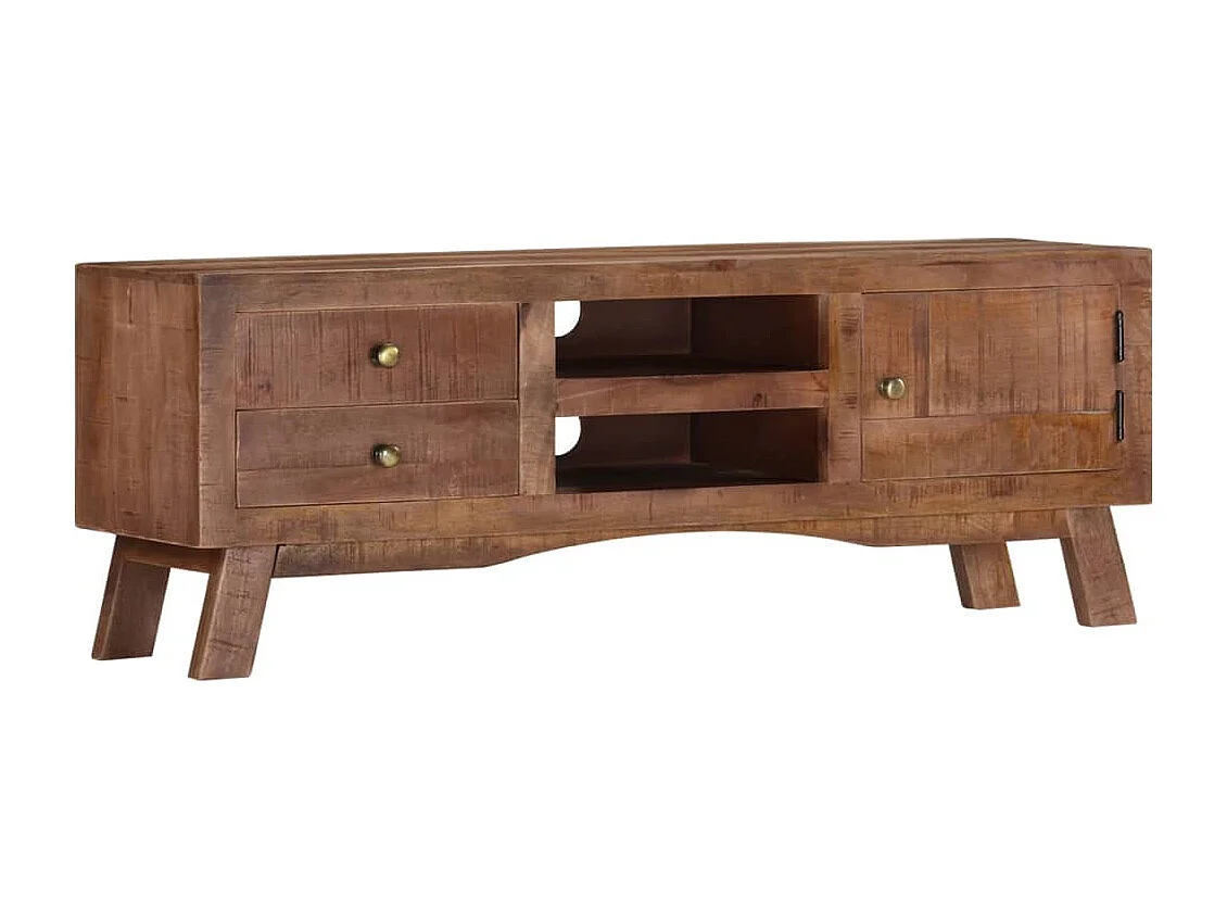Meuble TV 110x30x40 cm Bois de manguier brut
