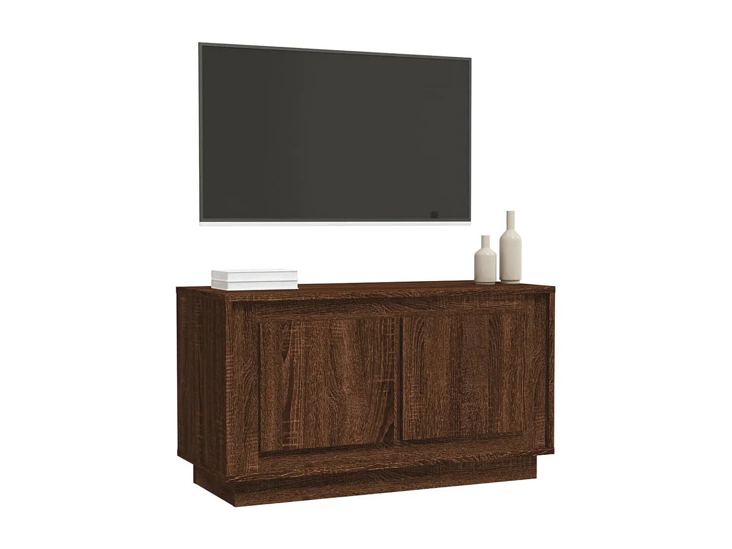 TV-Schrank aus brauner Eiche 80x35x45 cm Holzwerkstoff