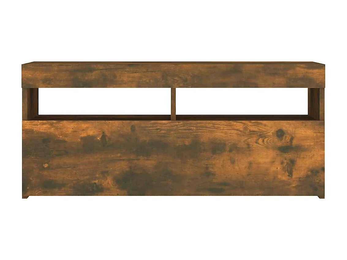 Meuble TV avec lumières LED Chêne fumé 90x35x40 cm