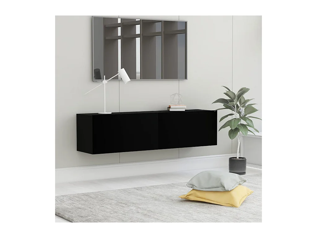 Zwarte tv-kast 120x30x30 cm Technisch hout