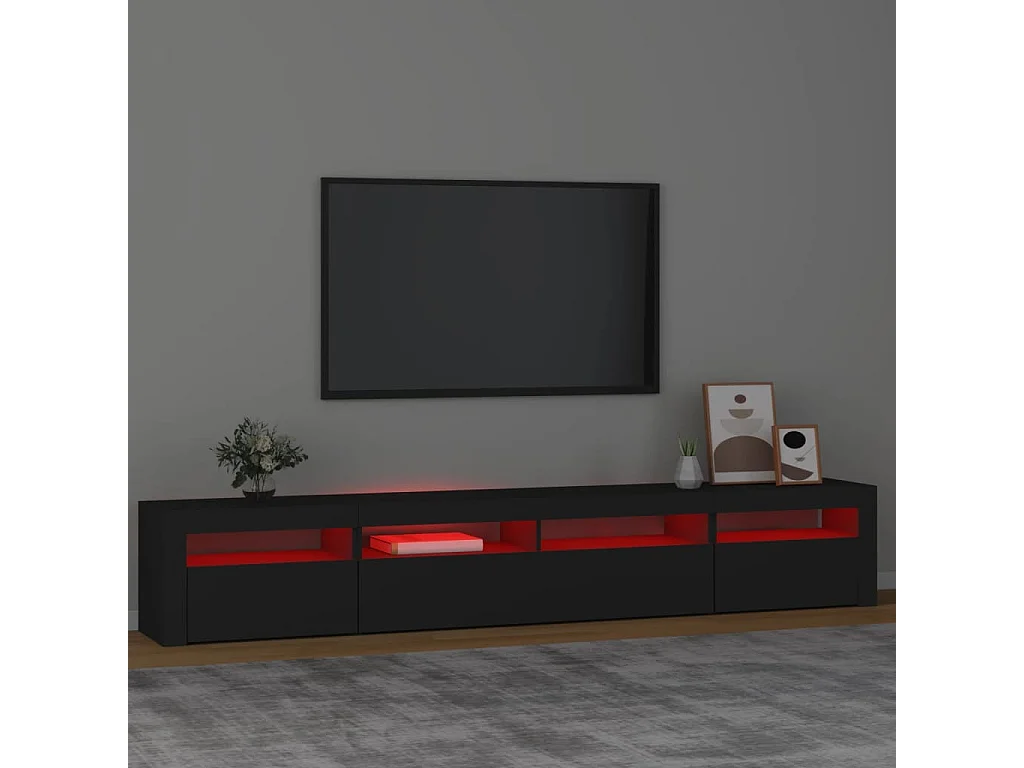 TV-meubel met LED-verlichting Zwart 240x35x40 cm