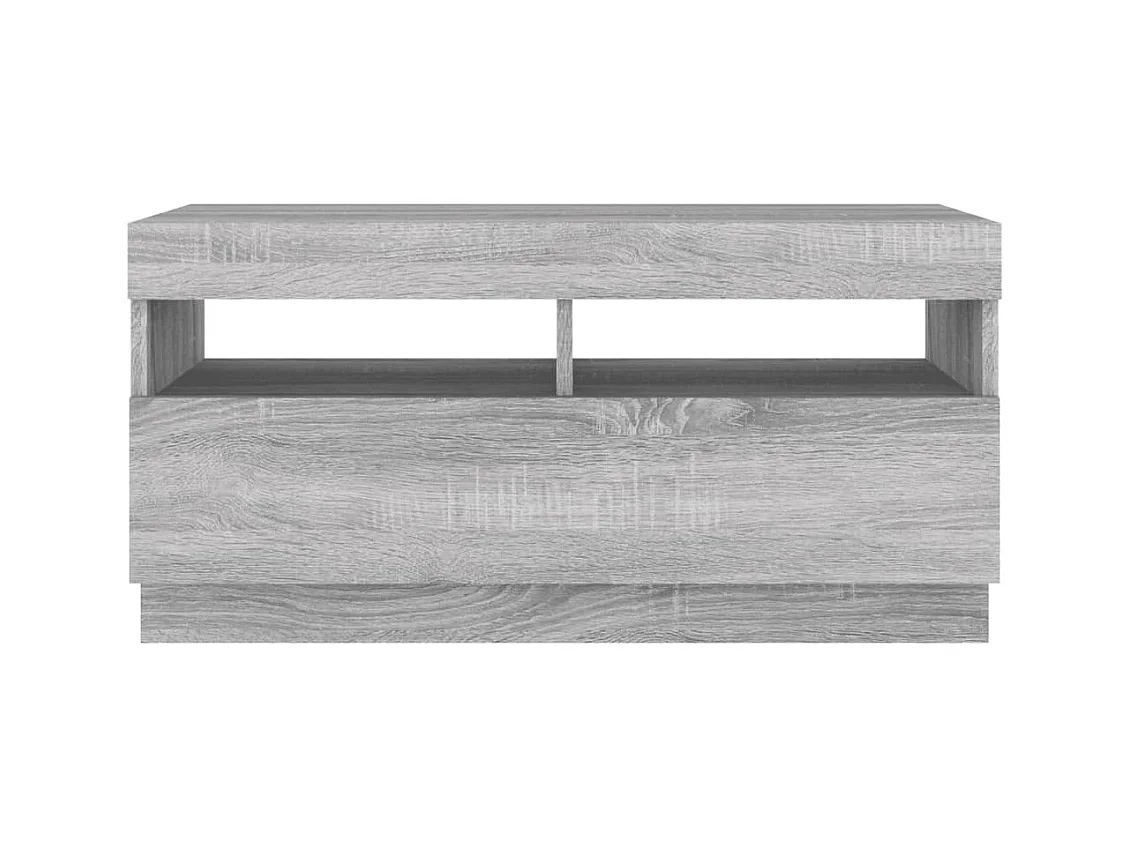 Meuble TV avec lumières LED sonoma gris 80x35x40 cm