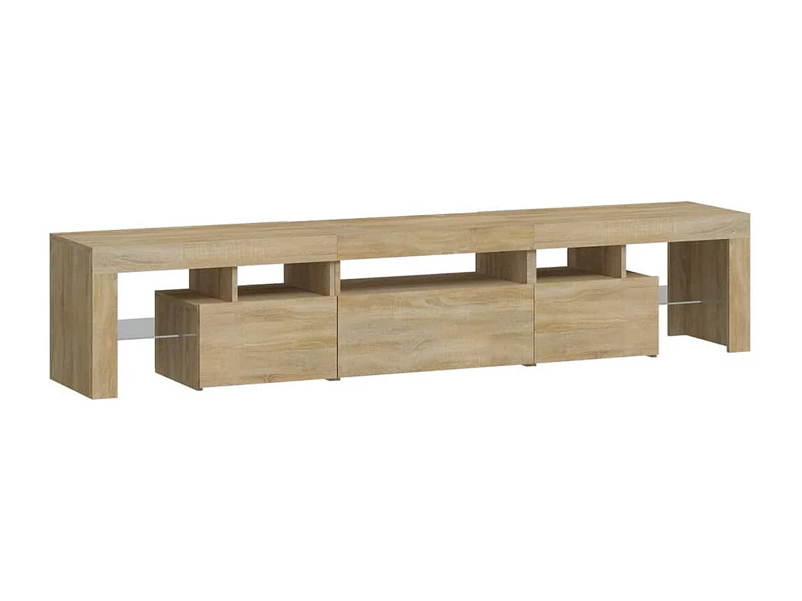 Mobile TV con luci LED Rovere Sonoma 200x36,5x40 cm