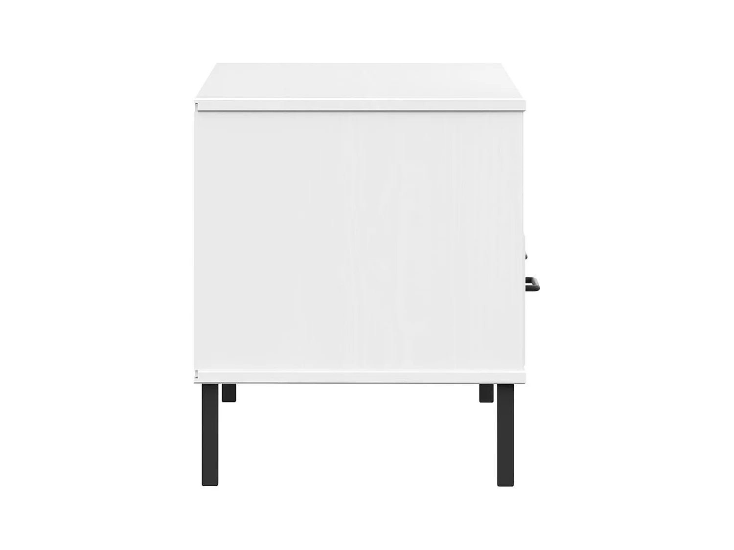 Meuble TV avec pieds en métal Blanc Bois de pin massif OSLO